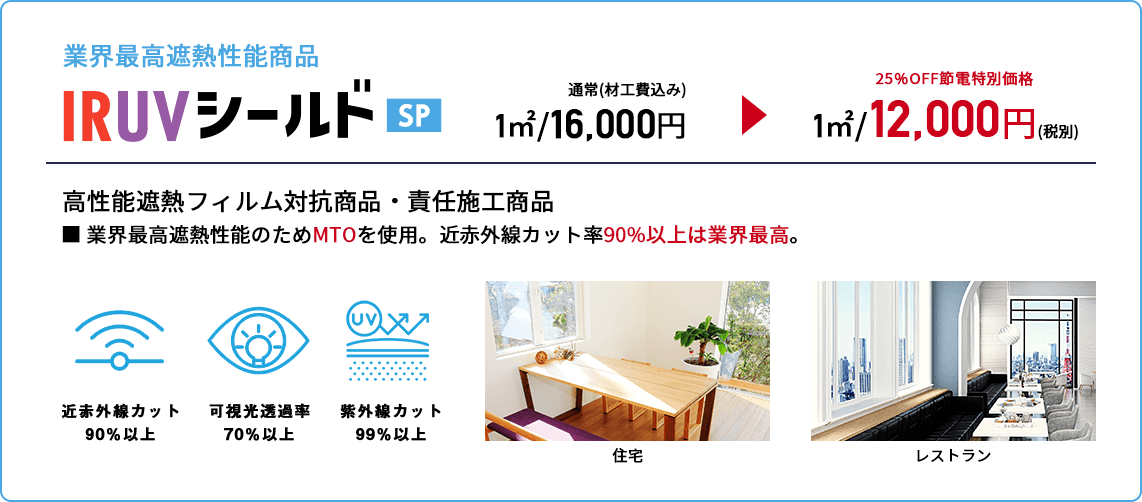 業界最高遮熱性能商品 IRUVシールドSP